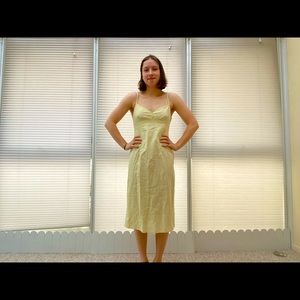H&M Light Green Vintage Midi Dress, Size 8 US